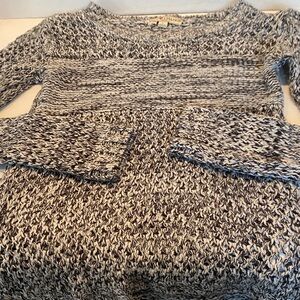 Love Change Italy B/W Open Weave Sweater